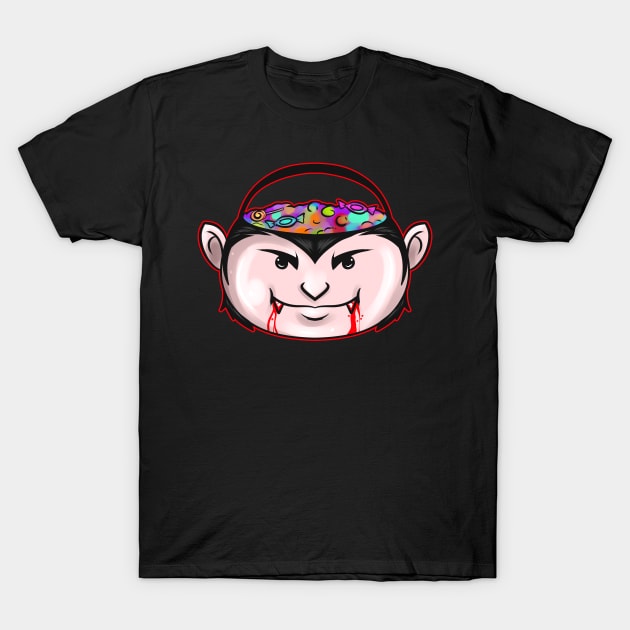 Sweets Bucket Scary Vampire Collecting On Halloween T-Shirt by SinBle